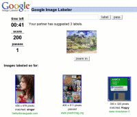 Capture écran Google Image Labeler